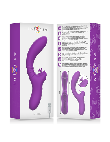 INTENSE - HARRY VIBRADOR FLEXIBLE CON LENGUA MORADO