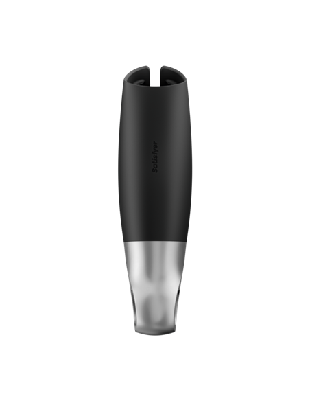 SATISFYER POWER MASTURBATOR - NEGRO Y PLATA