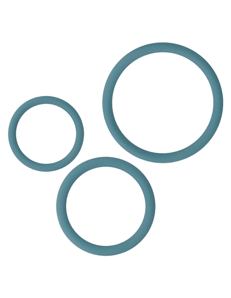 OHMAMA SET 3 ANILLOS PARA PENE Y TESTÍCULOS - AZUL