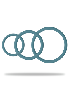 OHMAMA SET 3 ANILLOS PARA PENE Y TESTÍCULOS - AZUL 2