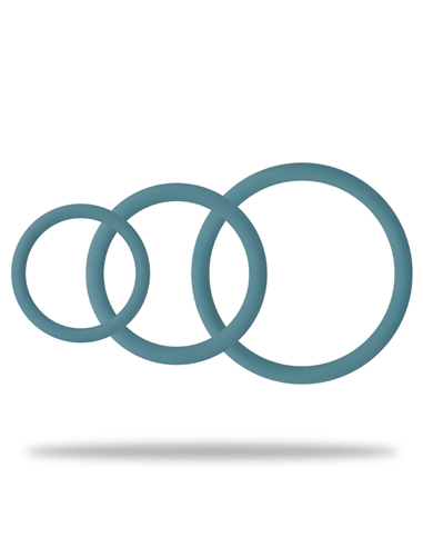 OHMAMA SET 3 ANILLOS PARA PENE Y TESTÍCULOS - AZUL