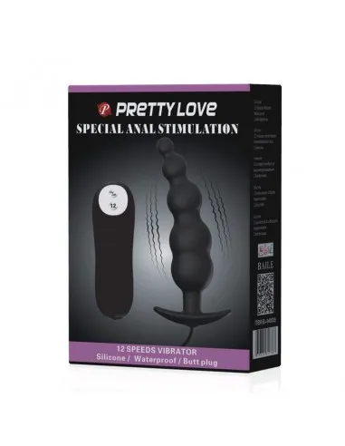 Pretty Love Plug Anal Silicona Estimulacion Extra Y 12 Modos Vibracion - Negro