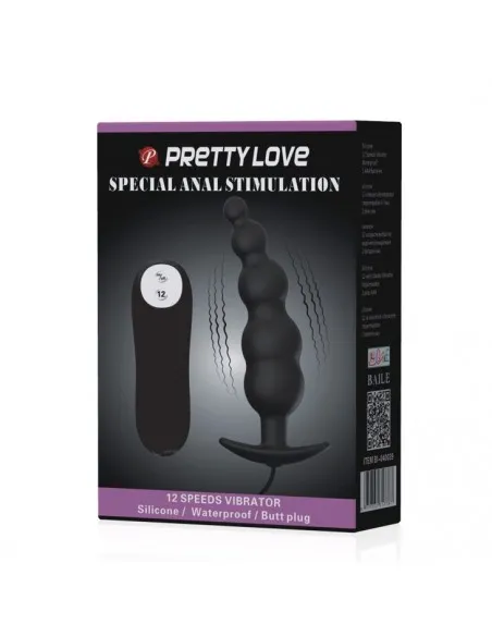 Pretty Love Plug Anal Silicona Estimulacion Extra Y 12 Modos Vibracion - Negro
