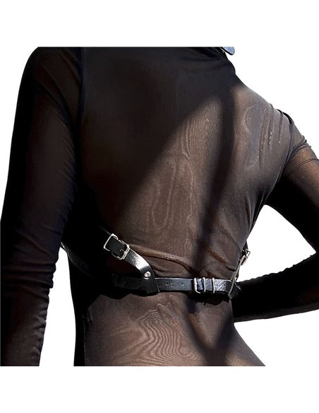 SUBBLIME - ARNÉS DE PECHO CUERO NEGRO TALLA ÚNICA