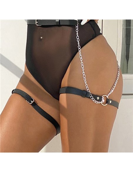 SUBBLIME - ARNÉS FORMA CINTURON CUERO NEGRO TALLA ÚNICA