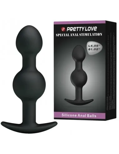 Pretty Love - Bolas Anales Silicona Estimulacion Especial 10.3 Cm - Negro