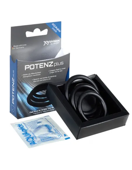 Potenzplus Kit De 3 Anillos Para El Pene (S, M, L) Negro