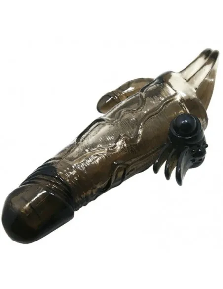 Brave Man Funda Pene Anal Y Clitoris Vibrador 16.5 Cm Negro