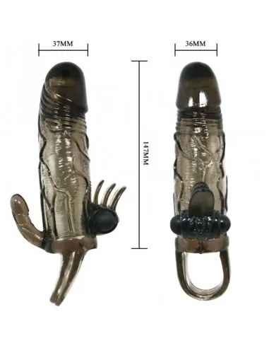 Brave Man Funda Pene Anal Y Clitoris Vibrador 16.5 Cm Negro