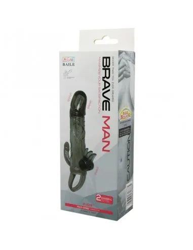 Brave Man Funda Pene Anal Y Clitoris Vibrador 16.5 Cm Negro