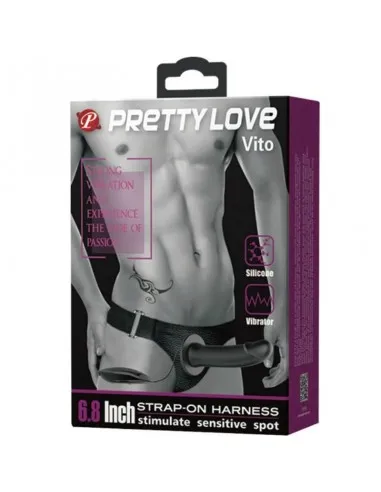 Pretty Love Male - Vito Strap On Con Dildo Hueco Y Vibracion 17.3 Cm